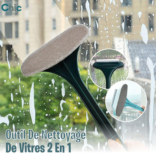 Brosse De Nettoyage 2 en 1 Multifonction Pour Vitre Miroir Et Voiture.
