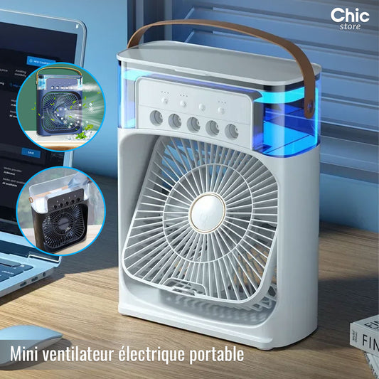 Mini Ventilateur Électrique Portable Mltifonctionnel 3 En 1 Pour Maison Et Bureau